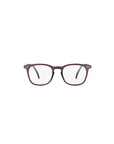 Brown eyeglasses on a white background