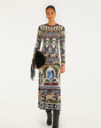 Ainika Pietra Dura Long Sleeve Dress Multicolor Dresses - Midi Farm Rio 