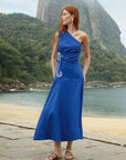 Seahorse Embroidery One Shoulder Maxi Dress Blue Dresses - Maxi Farm Rio 
