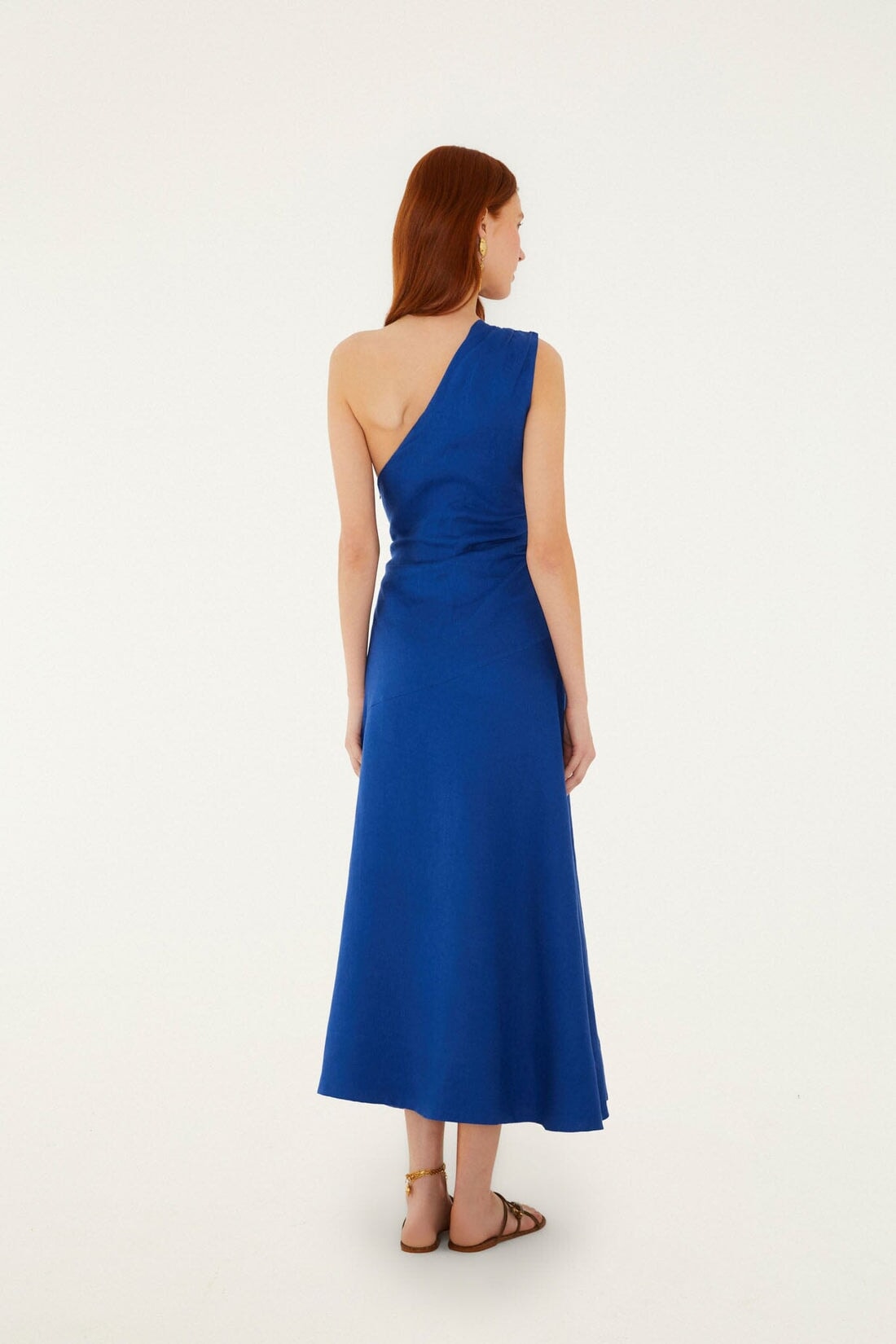 Seahorse Embroidery One Shoulder Maxi Dress Blue Dresses - Maxi Farm Rio 