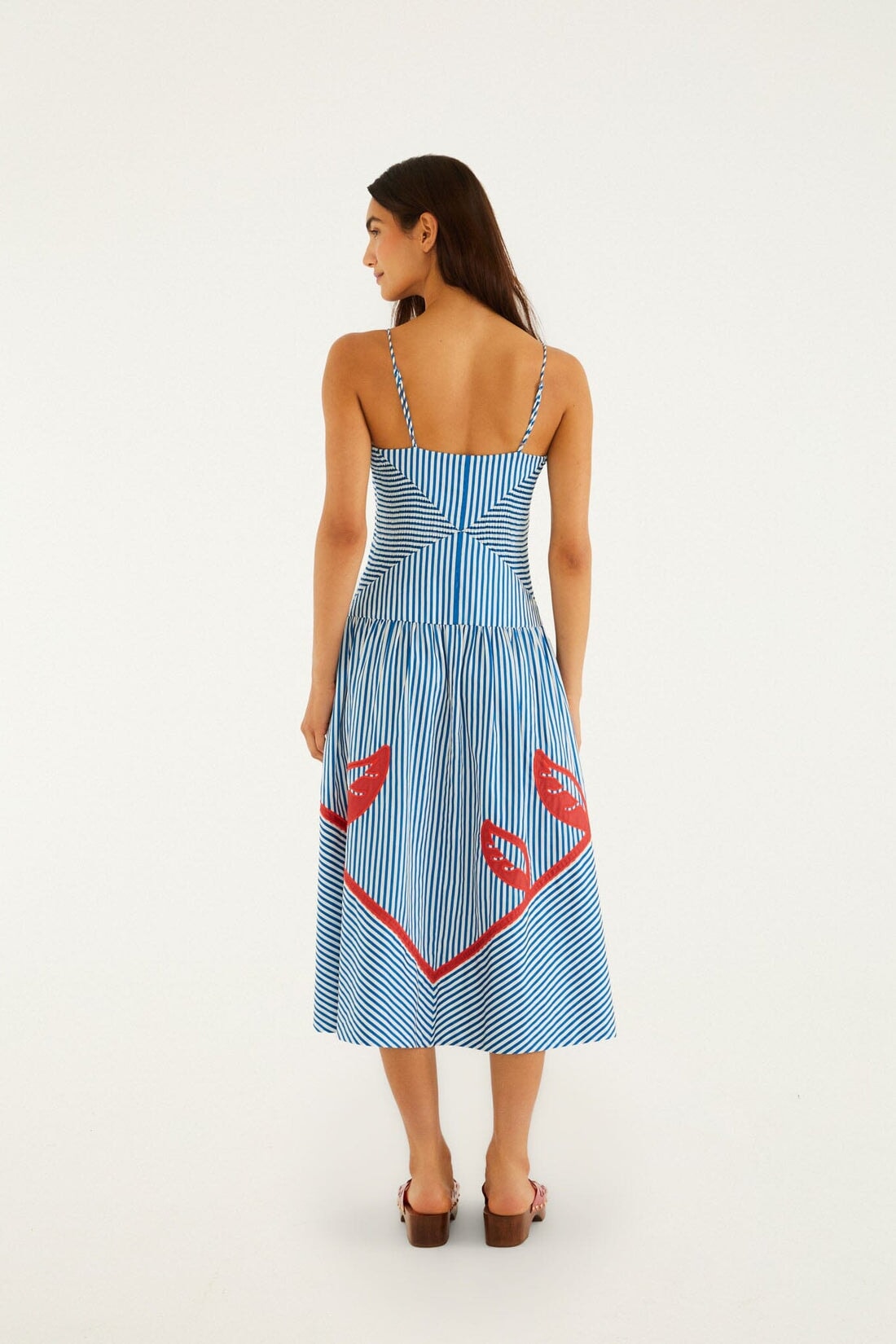 Sky Stripes Blue Sleeveless Midi Dress Dresses - Midi Farm Rio 