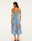 Sky Stripes Blue Sleeveless Midi Dress Dresses - Midi Farm Rio 
