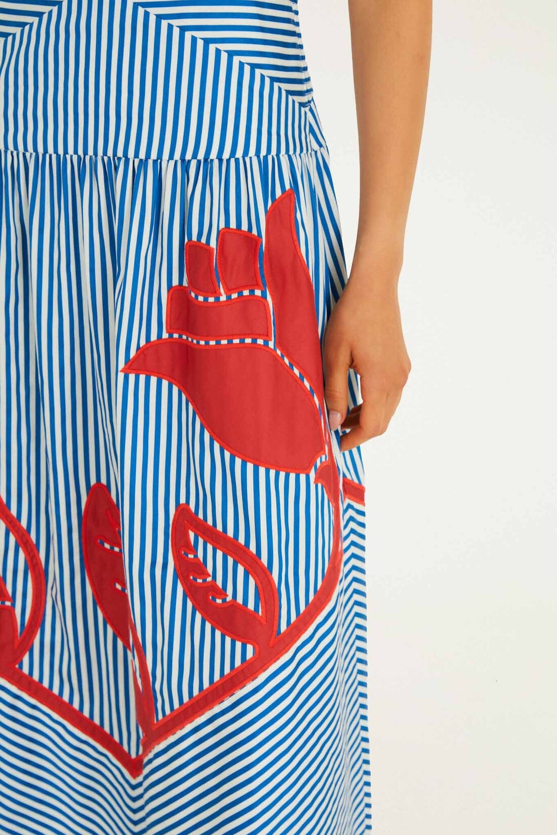 Sky Stripes Blue Sleeveless Midi Dress Dresses - Midi Farm Rio 