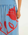 Sky Stripes Blue Sleeveless Midi Dress Dresses - Midi Farm Rio 