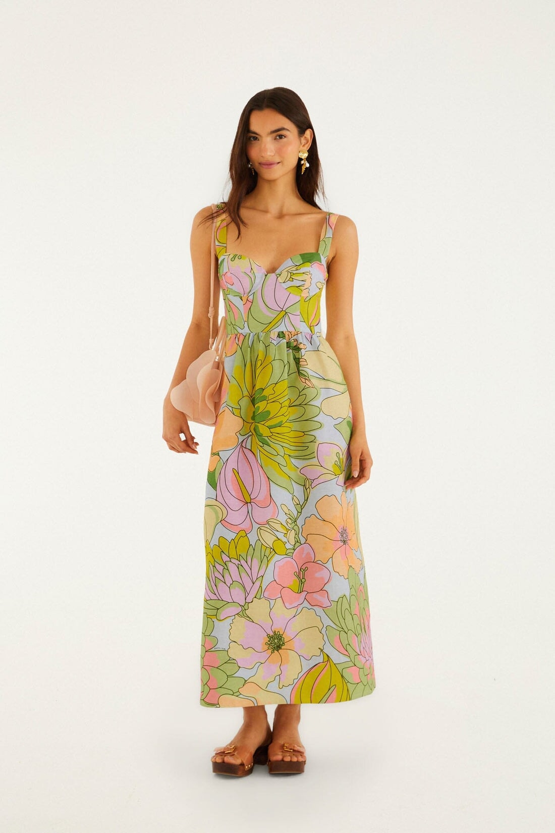 Spring Affair Maxi Dress Sleeveless Light Blue Dresses - Maxi Farm Rio 