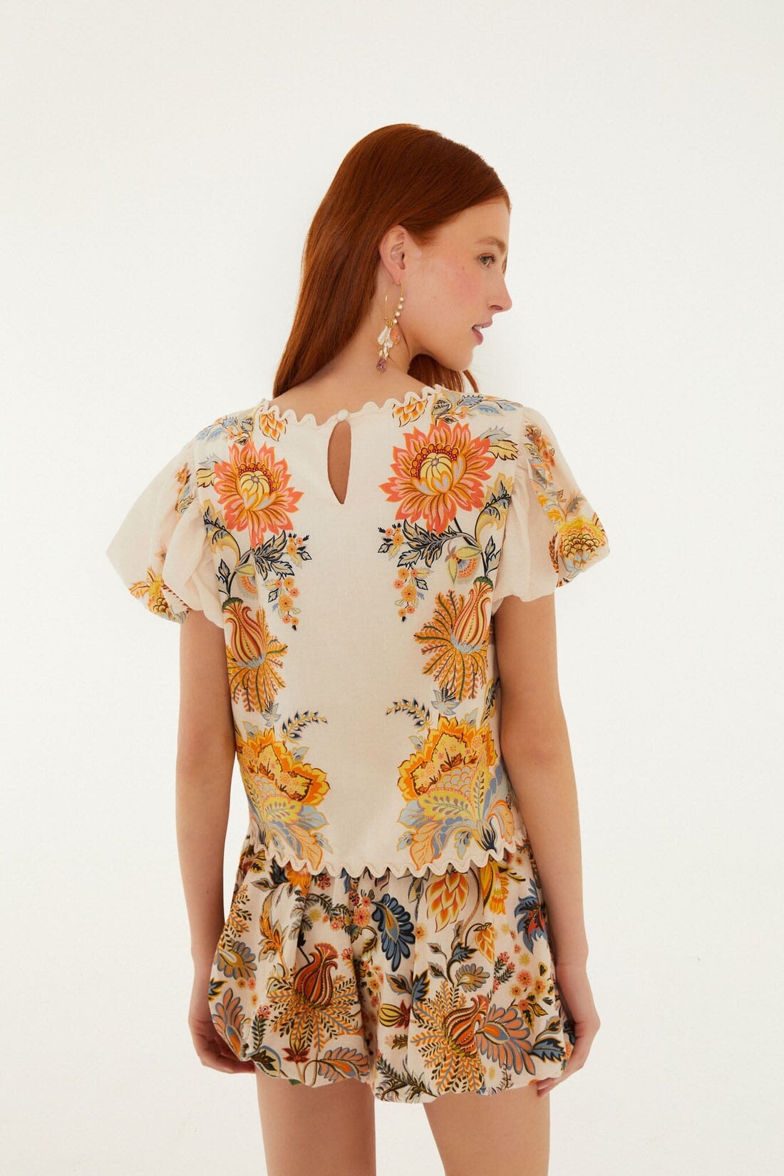 Ligia Short Sleeve Blouse Light Pink Tops - Blouses Farm Rio 