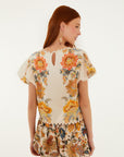 Ligia Short Sleeve Blouse Light Pink Tops - Blouses Farm Rio 