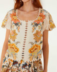 Ligia Short Sleeve Blouse Light Pink Tops - Blouses Farm Rio 
