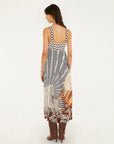 Mixed Carioca Coffee Sleeveless Midi Dress Dresses - Midi Farm Rio 
