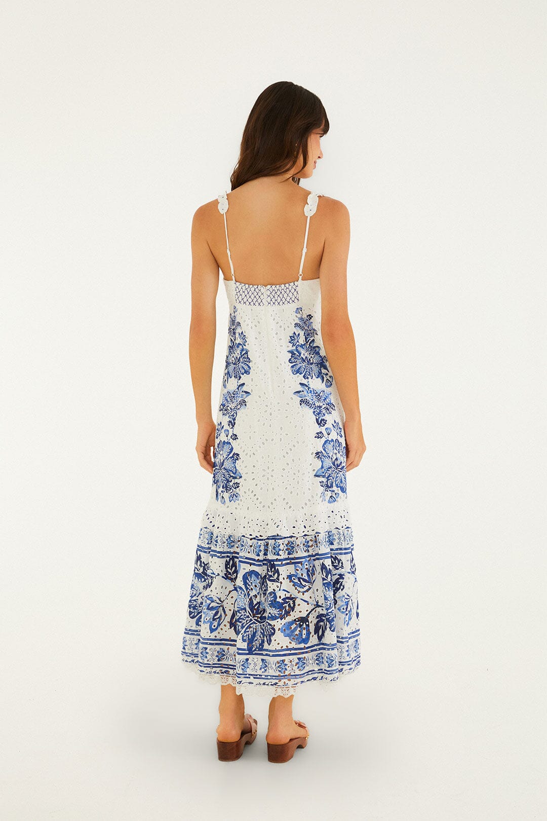 Beautiful Nature Eyelet Midi Dress Off White