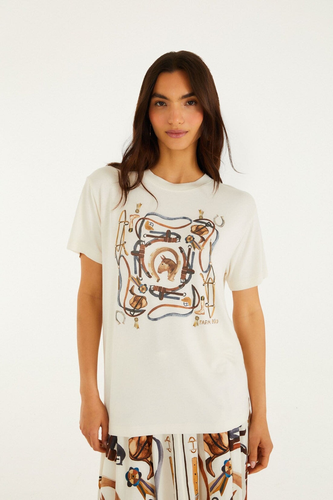 Equestrian Slim Tee Off White Tops - Tees Farm Rio 