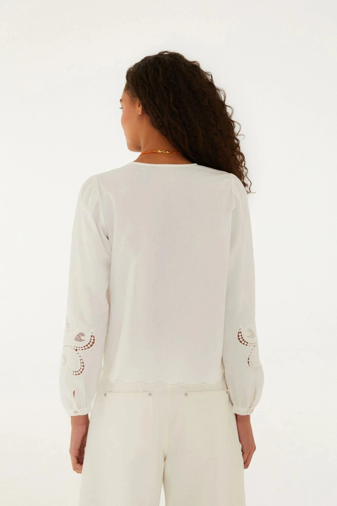 Richilieur Long Sleeve Blouse Off White Tops - Blouses Farm Rio 