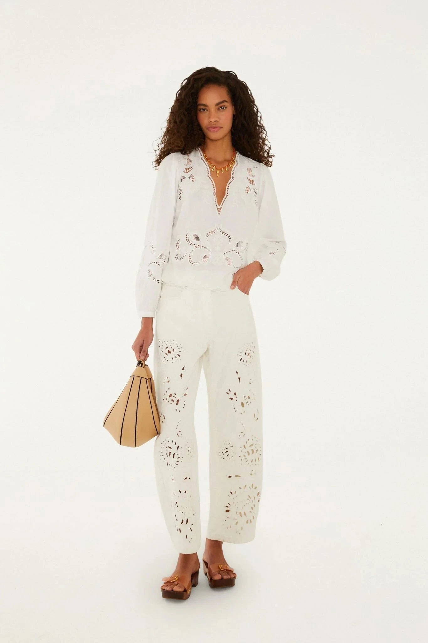 Richilieur Long Sleeve Blouse Off White Tops - Blouses Farm Rio 