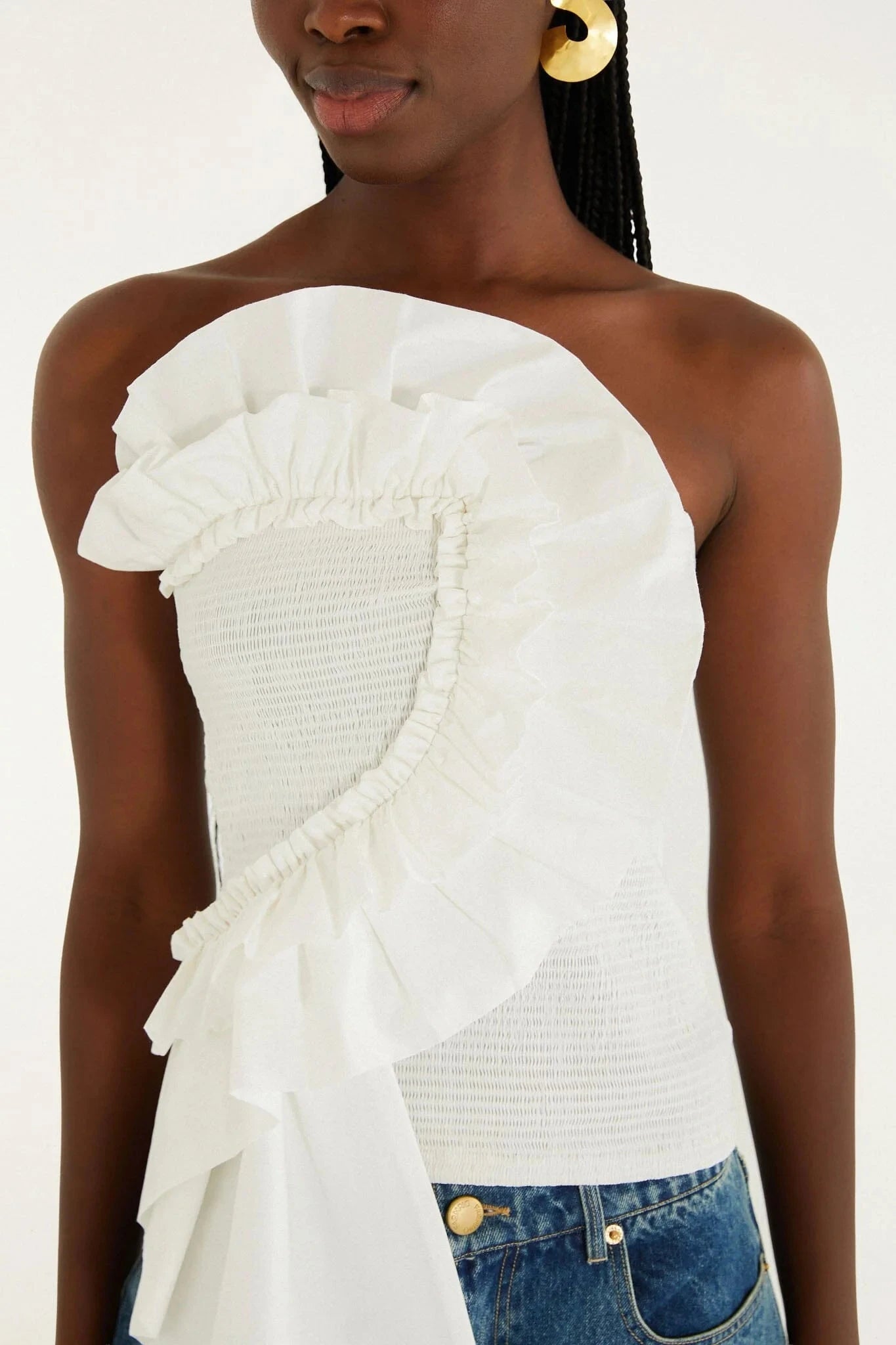 Smocked Strapless Top White Tops - Blouses Farm Rio 