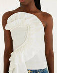 Smocked Strapless Top White Tops - Blouses Farm Rio 
