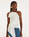 Smocked Strapless Top White Tops - Blouses Farm Rio 