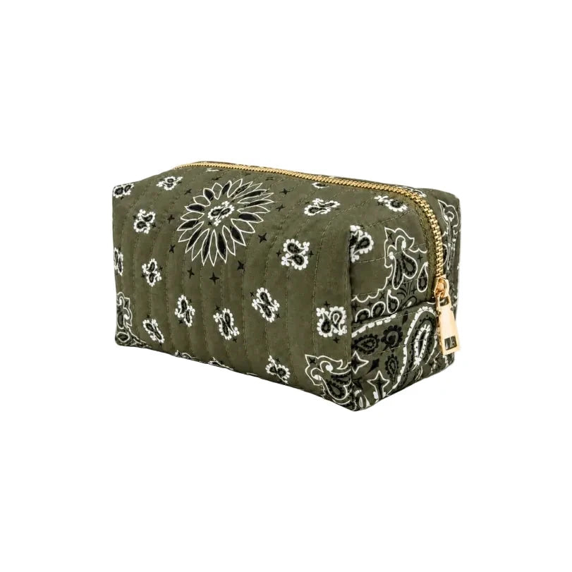 Bandana Cosmetic Everyday Travel Pouch Moss Olive Cosmetic Ellison&amp;Young 