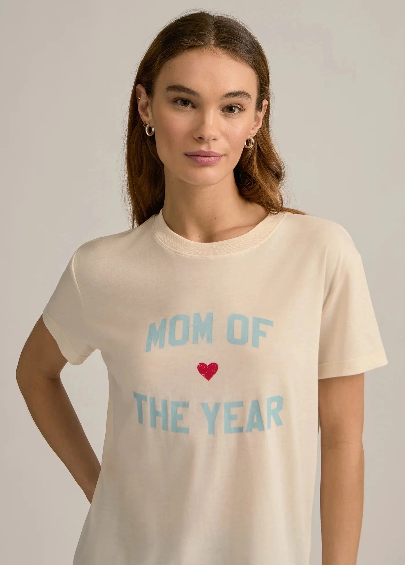 Mom of the Year Tee Gardenia/Baby Blue Tops - Tees Favorite Daughter 