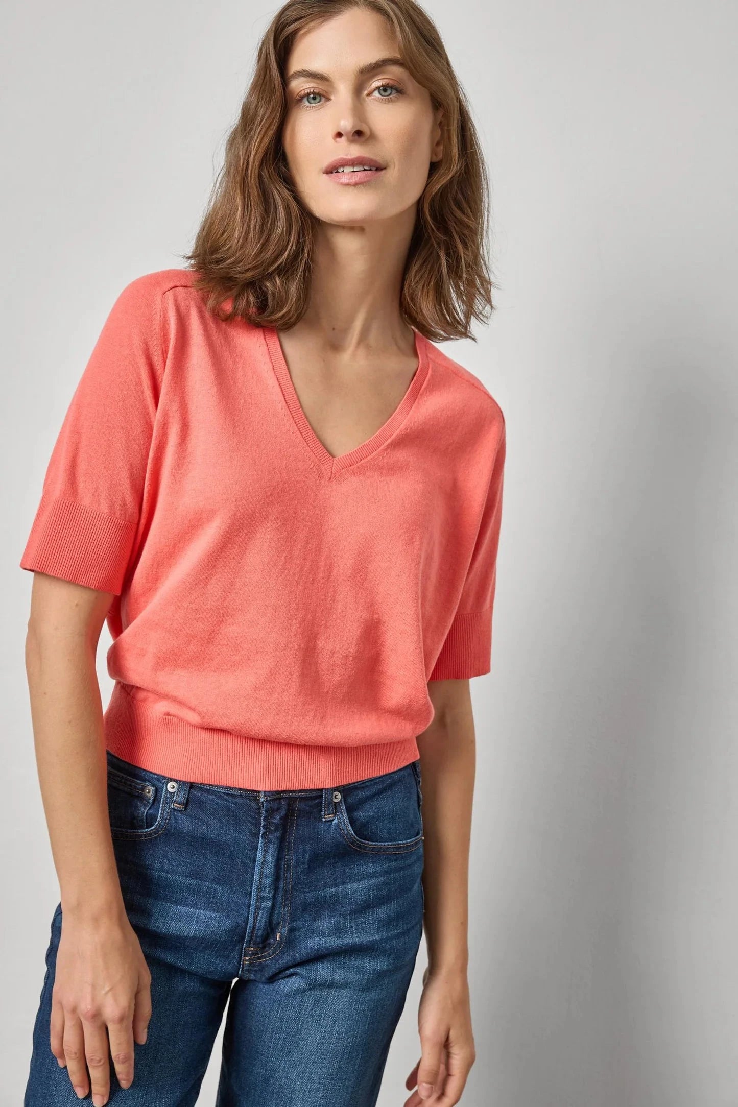 V Neck Saddle Sleeve Sweater Firefly Sweater - V-Neck Lilla P 