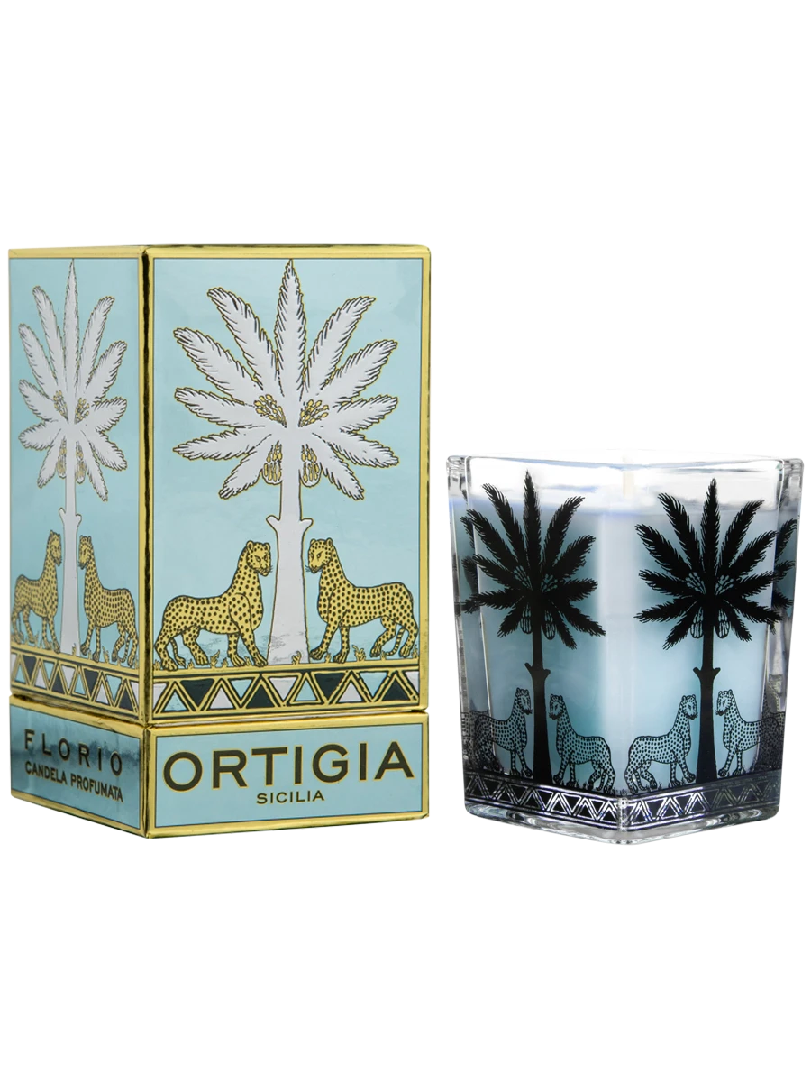 Large Florio Square Candle Candles & Diffusers - Candles Ortigia 