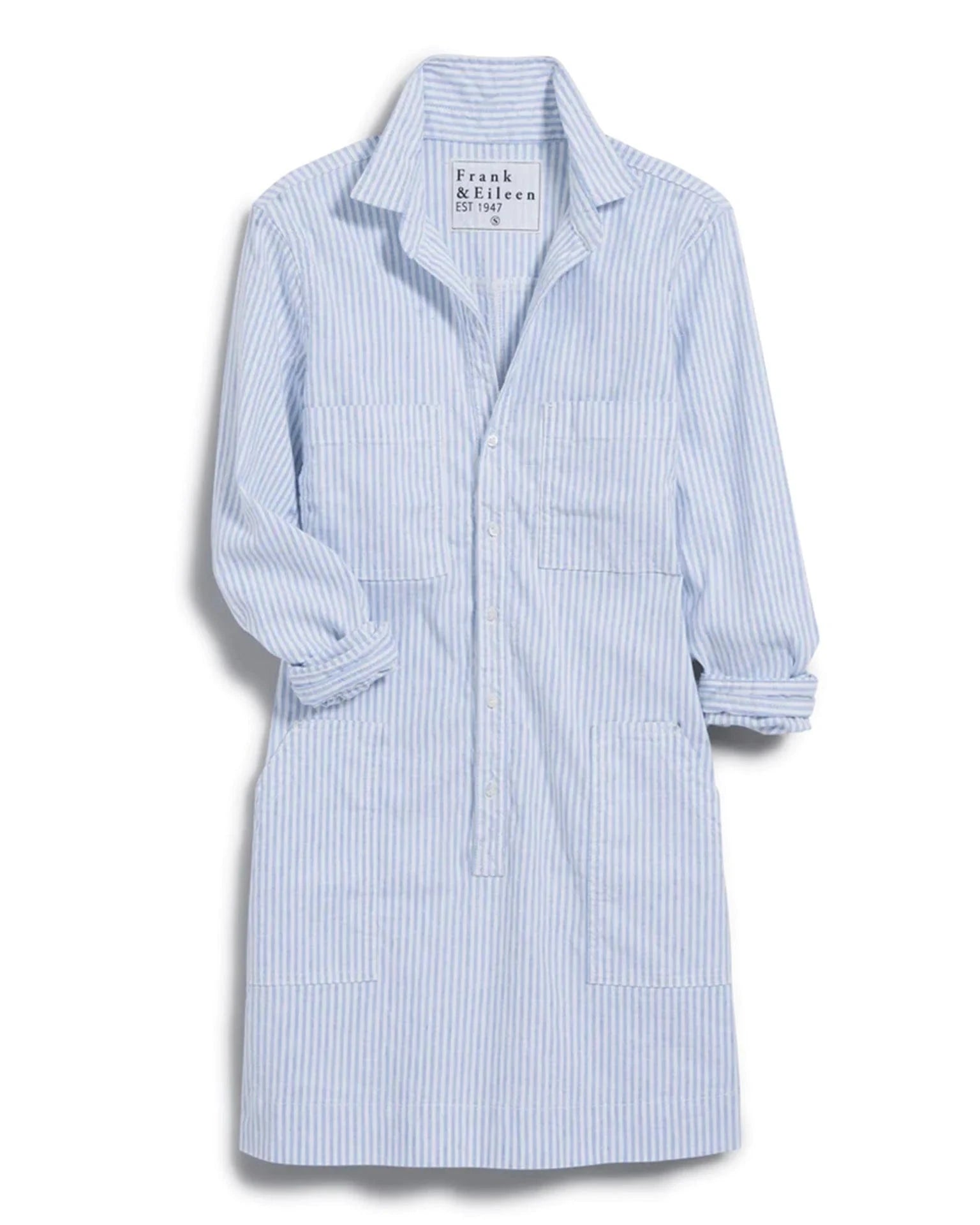 Southern Long Sleeve Playsuit Dress Stripe Blue/White Dresses - Short Frank & Eileen 