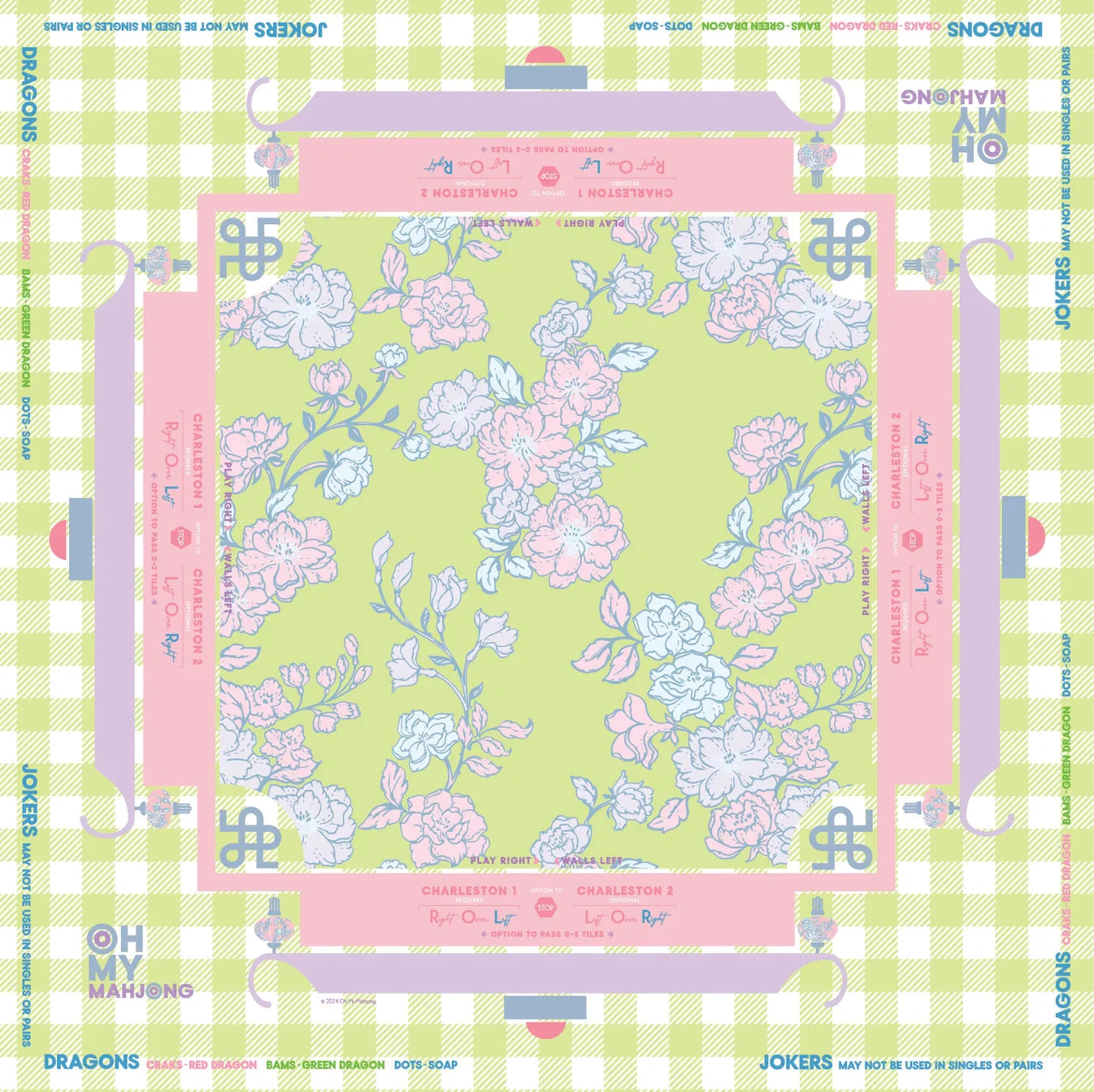 Garden Party Mat Home Decor - Games Oh My Mahjong 