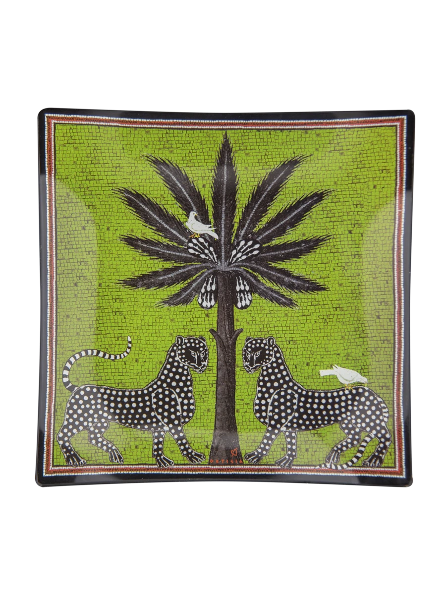 Medium Glass Mosaico Plate Green Home Decor - Bowls, Trays & Vases Ortigia 