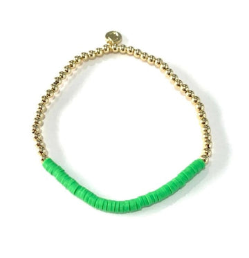 Seaside Skinny Gold Ball/ Kelly Green Jewelry - Bracelets Caryn Lawn 