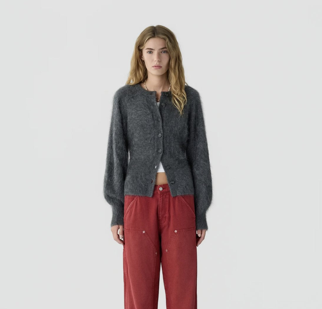 Grizzly Sculpted Cardigan Charcoal Sweater - Cardigans Guest in Residence 