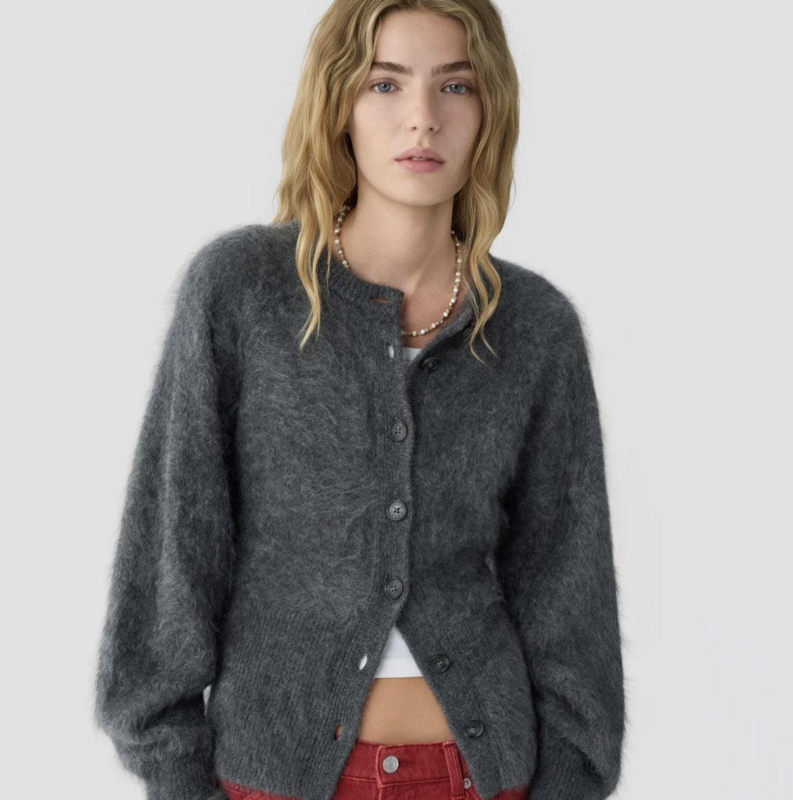 Grizzly Sculpted Cardigan Charcoal Sweater - Cardigans Guest in Residence 