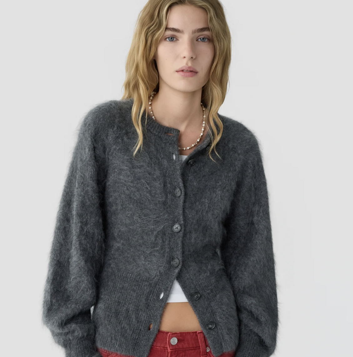 Grizzly Sculpted Cardigan Charcoal