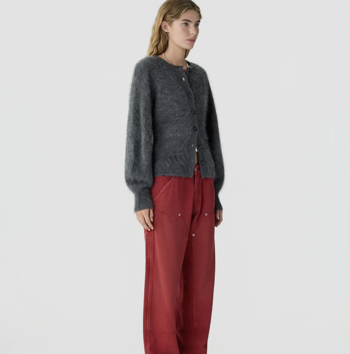 Grizzly Sculpted Cardigan Charcoal