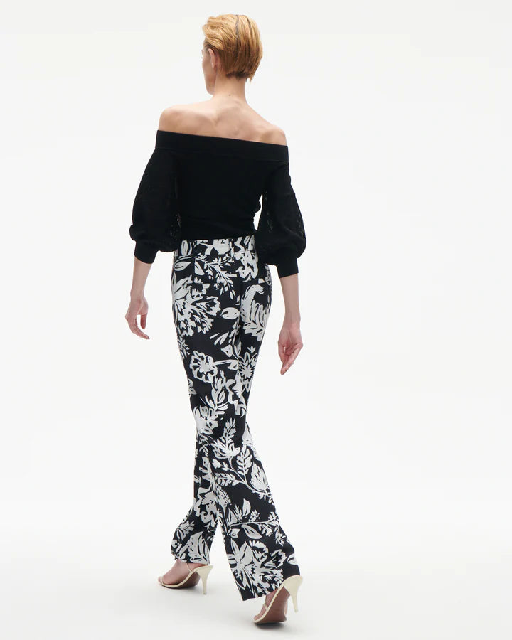 Hadley Pant Porcelain Floral Black Pants - Trousers Figue 