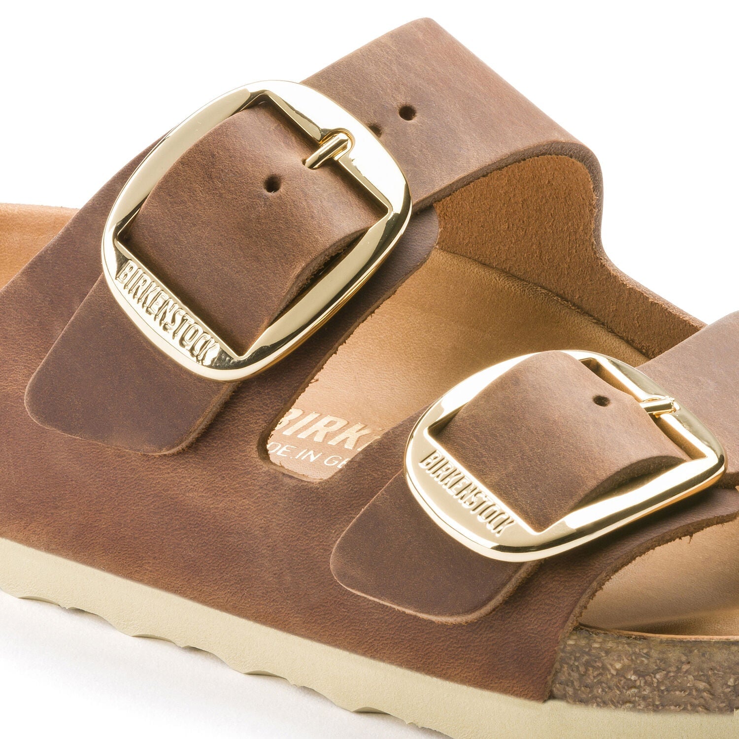 Arizona Big Buckle Cognac Shoes - Sandals - Flat Sandals Birkenstock 