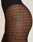Houndtooth Sheer Hosiery and Lingerie Commando 