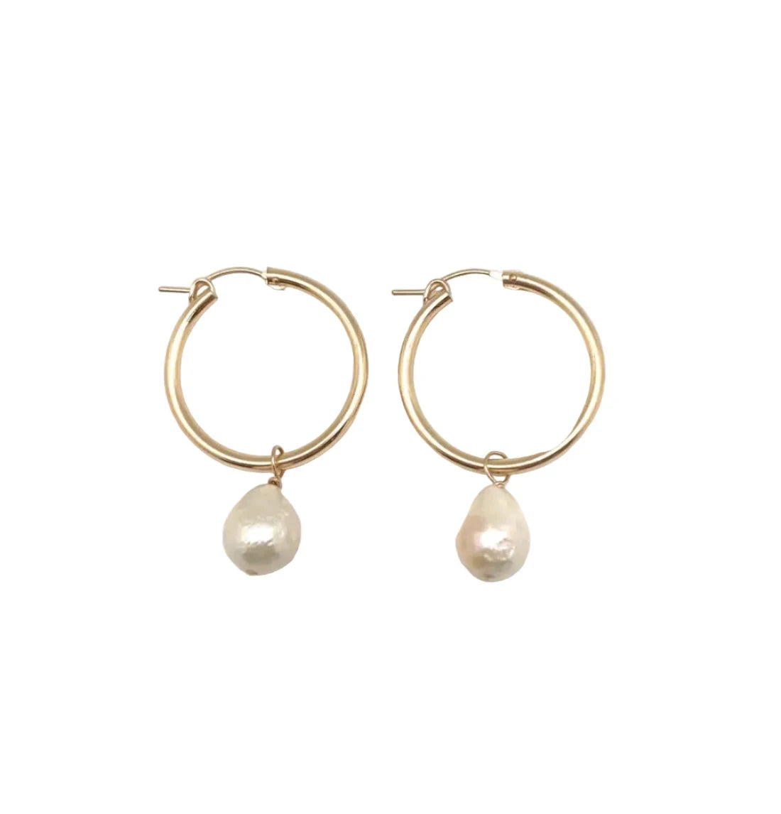 Nina Hoop Gold/Pearl Earrings In2Design 