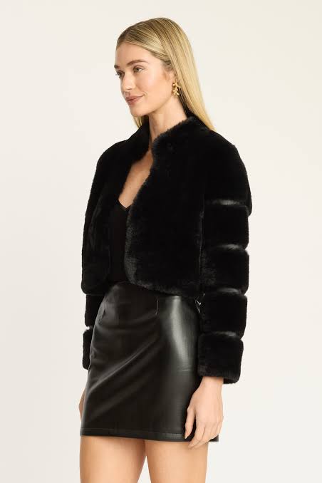Abril Faux Fur Jacket Black Jackets - Blazers Caballero 