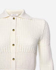 Shrunken Crochet Cardi Off White Sweater - Cardigans Frame 