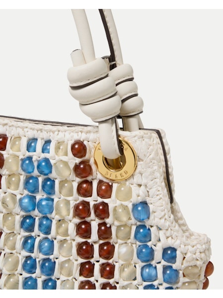 Small Beaded Slouch Bag Off White Multi Tote & Satchel Veronica Beard 
