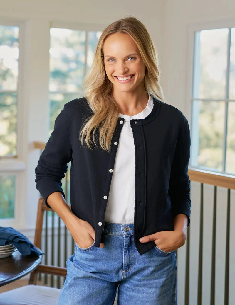 Jackie Sweatshirt Cardigan British Royal Navy Sweater - Cardigans Frank & Eileen 
