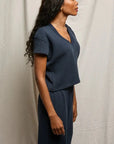 Jada Waffle Tee Navy Tops - Tees perfectwhitetee 