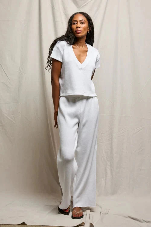 Jada Waffle Tee White Tops - Tees perfectwhitetee 