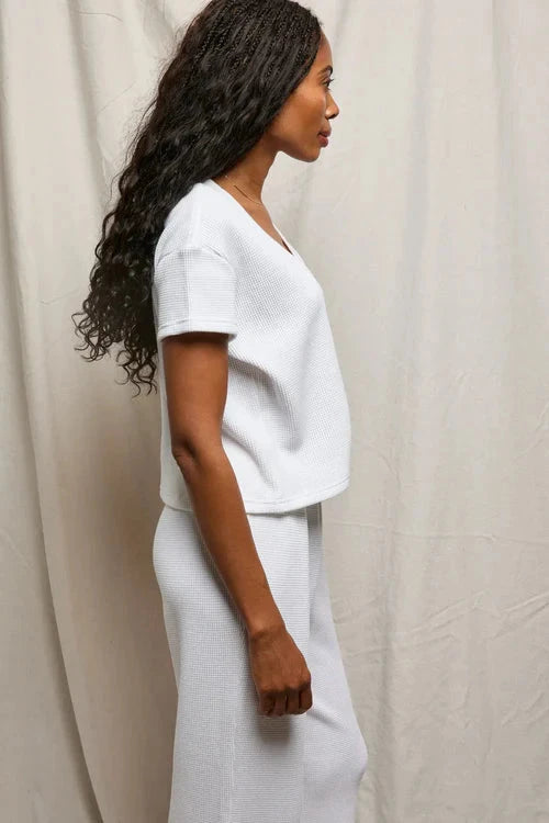 Jada Waffle Tee White Tops - Tees perfectwhitetee 