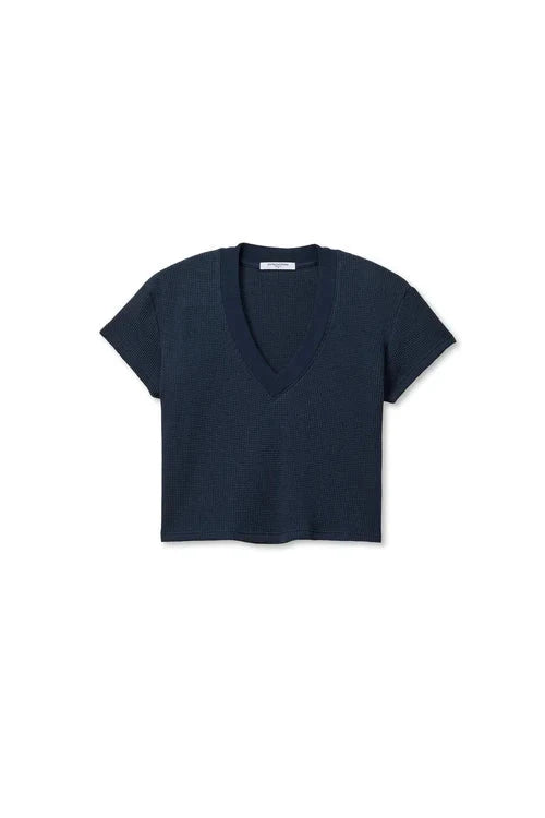 Jada Waffle Tee Navy Tops - Tees perfectwhitetee 
