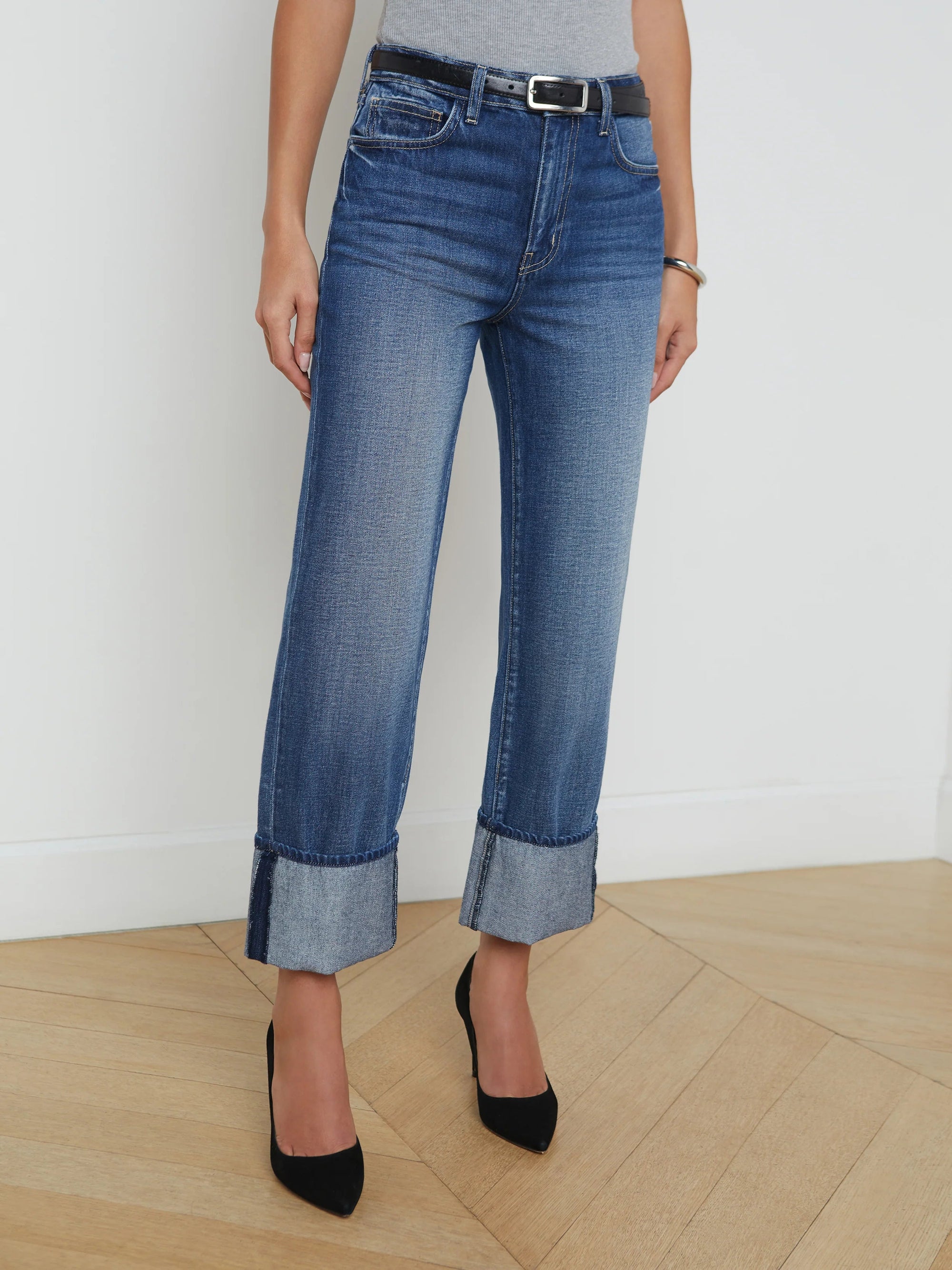 Leighton Ultra High Rise Cuff Stovepipe Arco Denim - Cropped &amp; Ankle L&#39;Agence 