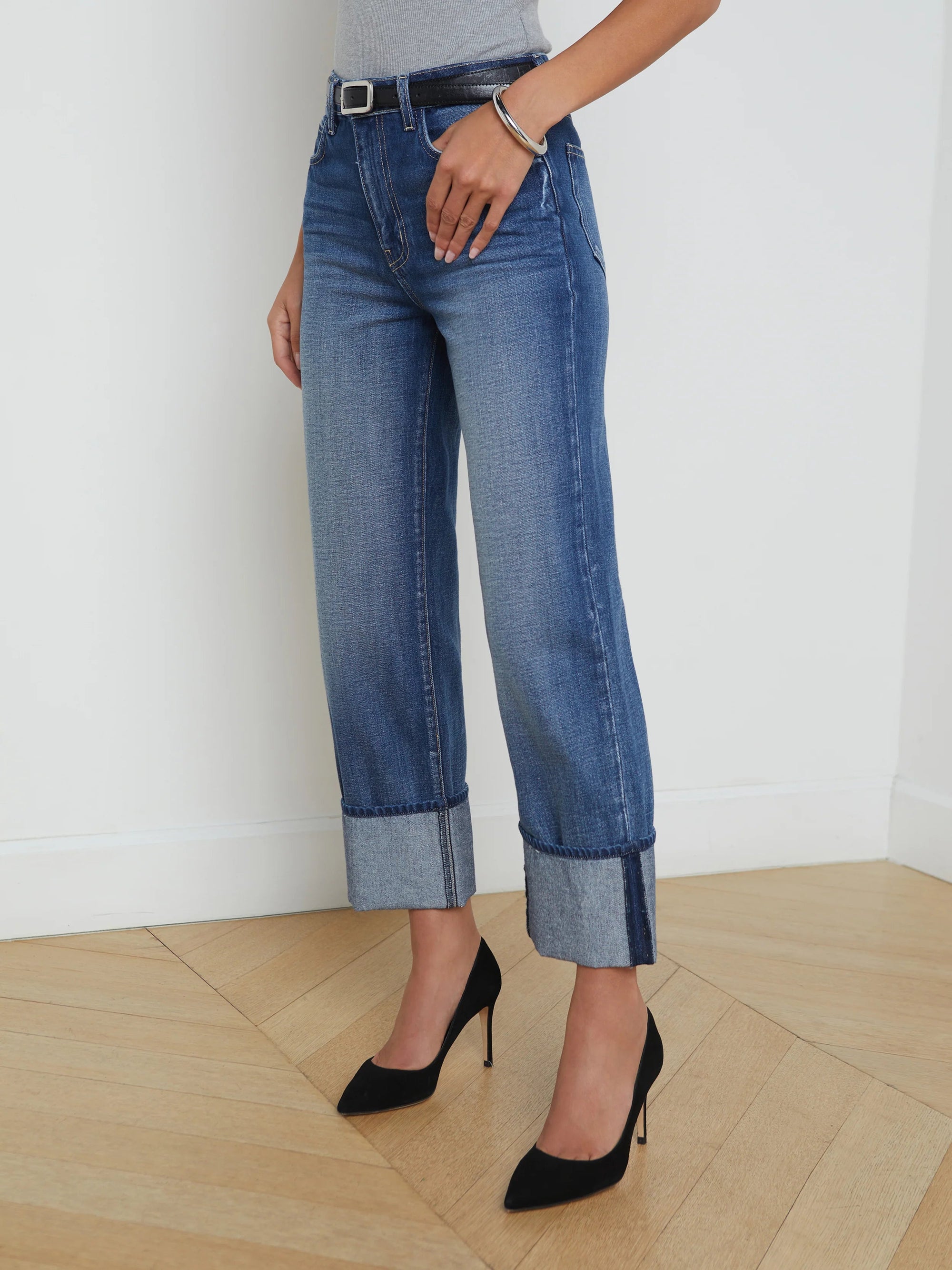 Leighton Ultra High Rise Cuff Stovepipe Arco Denim - Cropped & Ankle L'Agence 