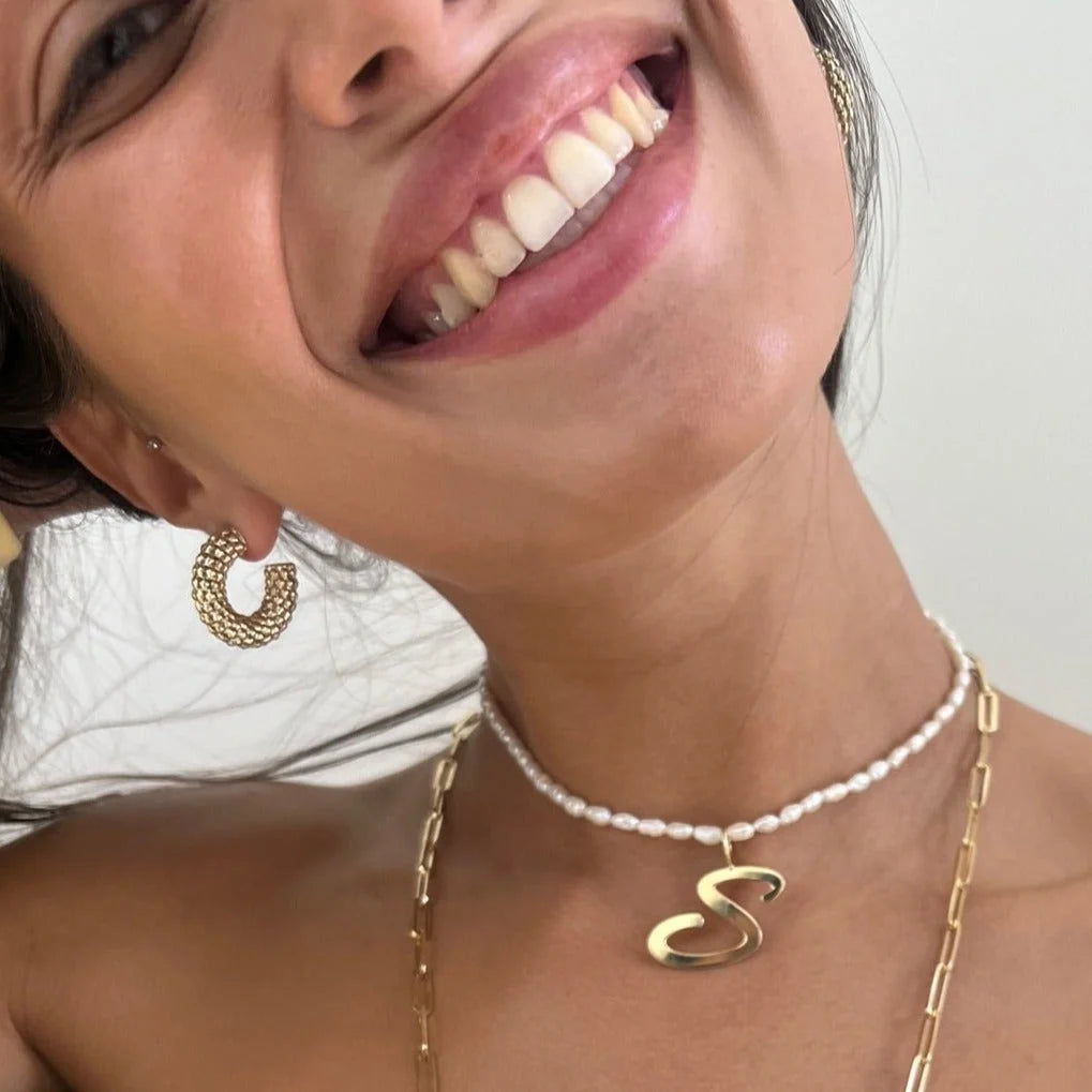 Aisha 1" Hoops Gold PB Earrings Jennifer Zeuner 