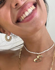 Aisha 1" Hoops Gold PB Earrings Jennifer Zeuner 