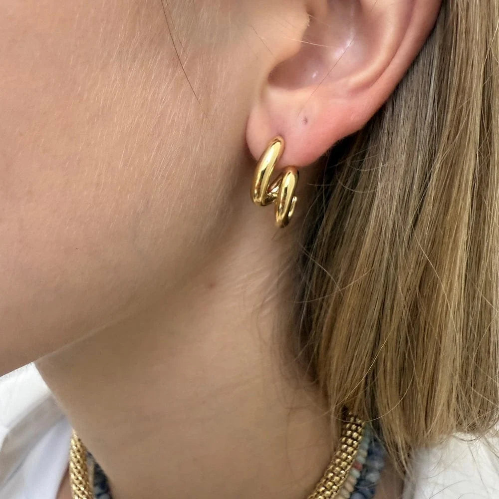 Haze 3/4" Earrings Gold