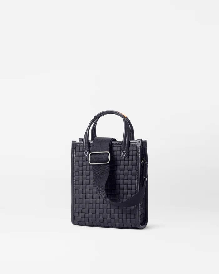 Micro Woven Box Tote Black Handbags - Crossbody MZ Wallace 